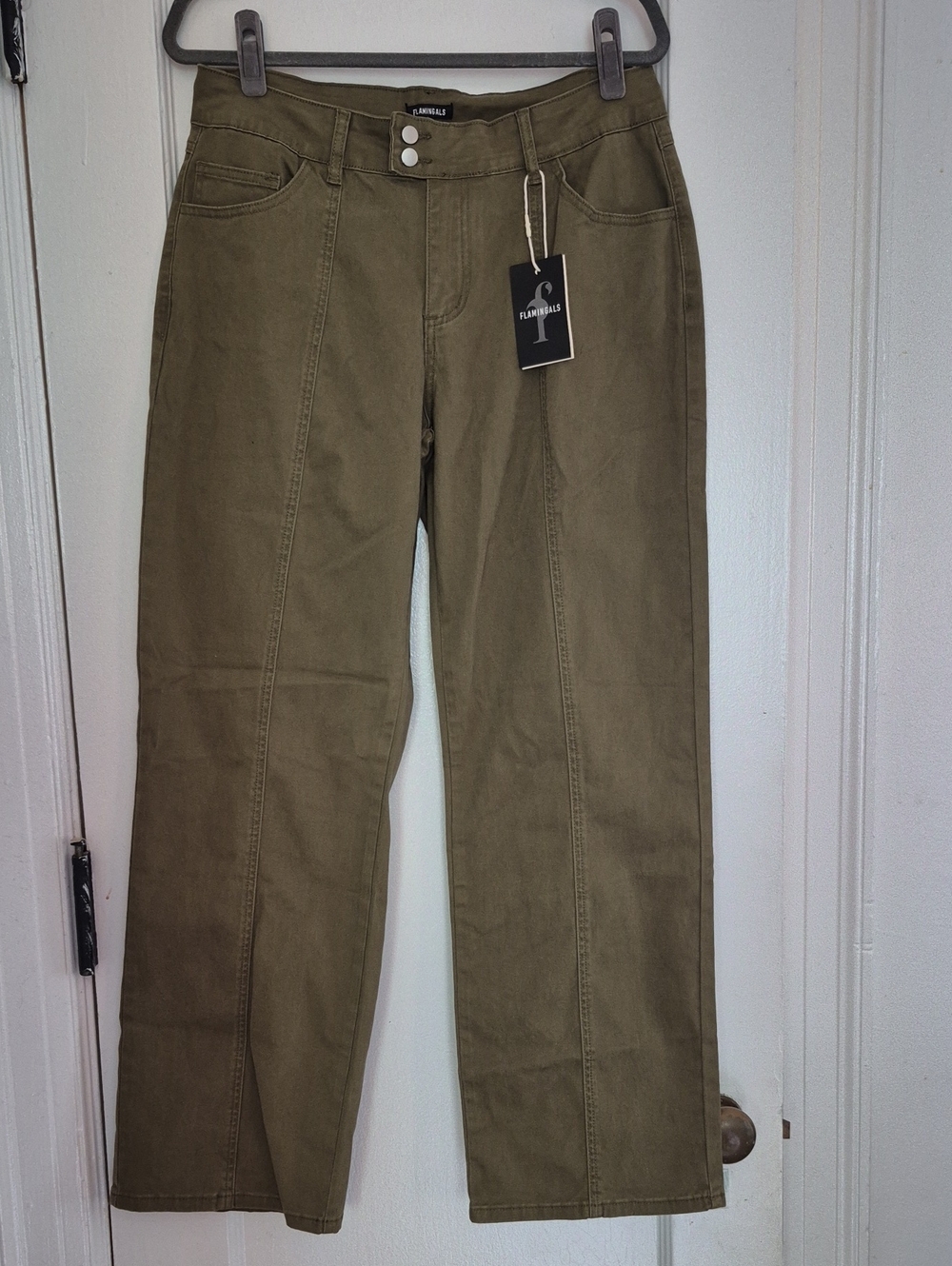 Flamingals Wide Leg Straight Cotton Pants